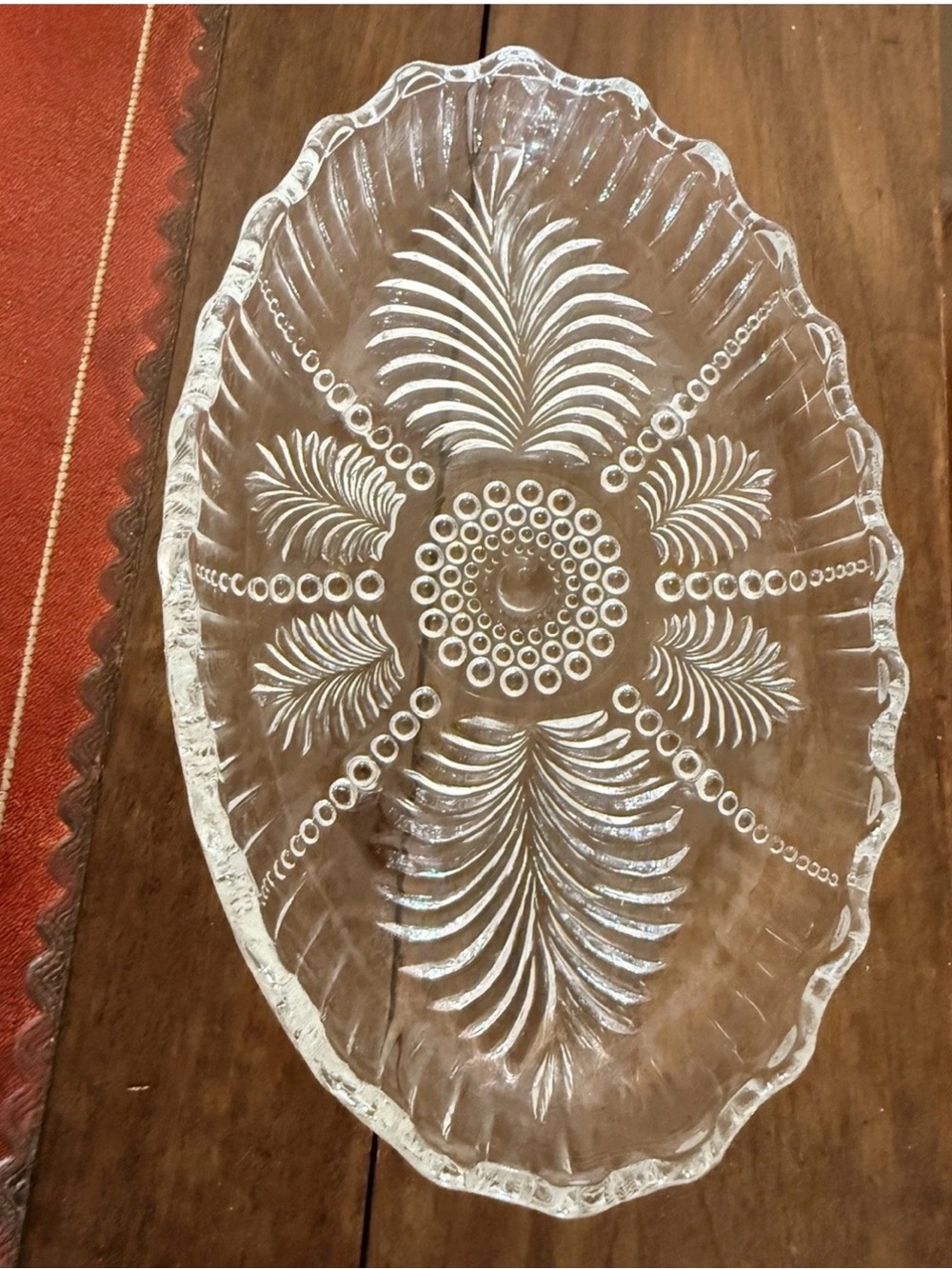 MCM oval relish dish Feather and Pearl